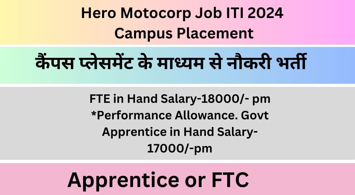Hero Motocorp Job ITI 2024 Campus Placement 10 Hero Motocorp Job ITI 2024