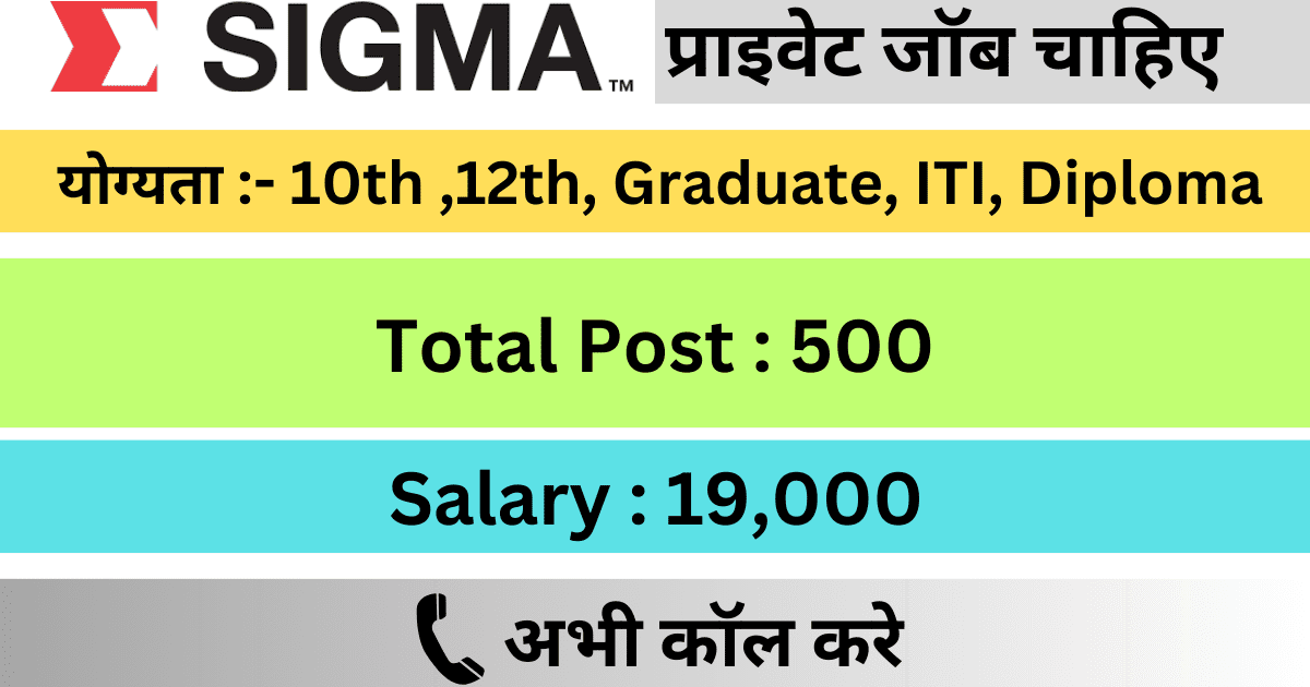 Sigma Company Vacancy 2024 : प्राइवेट जॉब चाहिए 5 sigma company vacancy